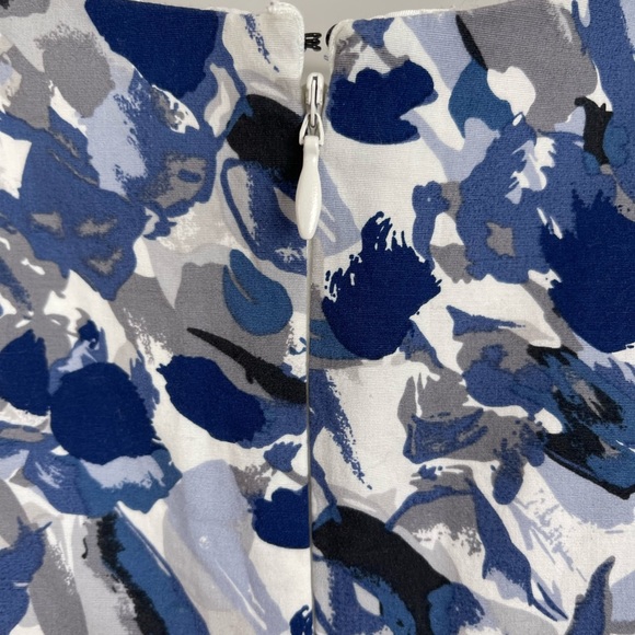 Ann Taylor Fully Lined Beaded Sheath Dress Size 00 Petite Blue Artsy Design - Picture 6 of 8